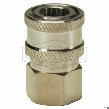 DIXON E Series Straight Through Hydraulic Interchange Coupler, 1/4 in x 1/4-18 Nominal, Quick-Connect x Fe 2EF2-S